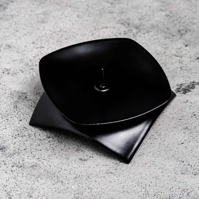 Подсвечник  Подсвечник "Кварта Н" металл на 1 свечу,  9,5х3 см, черный