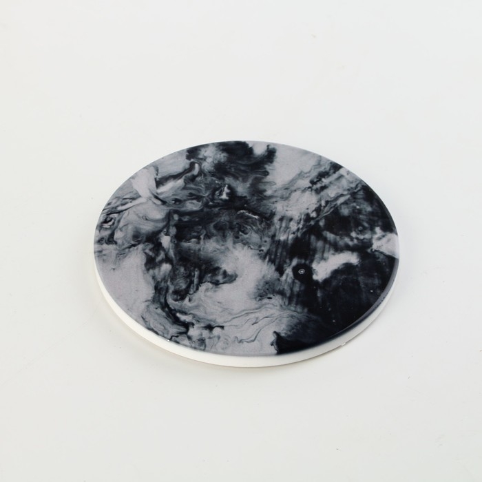 Подставка под горячее «Черный мрамор», 10.8 см Подставка под горячее «Черный мрамор», 10.8 см