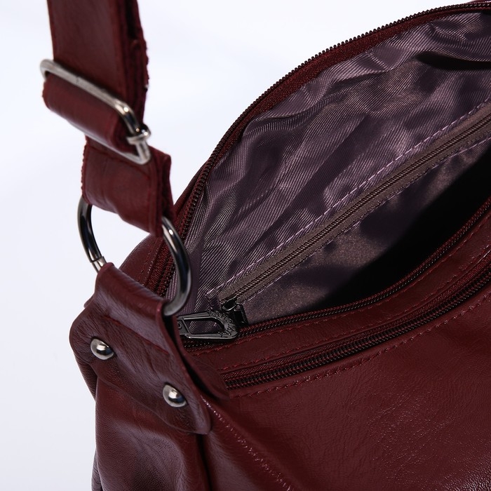 Сумка-мешок на молнии цвет бордовый