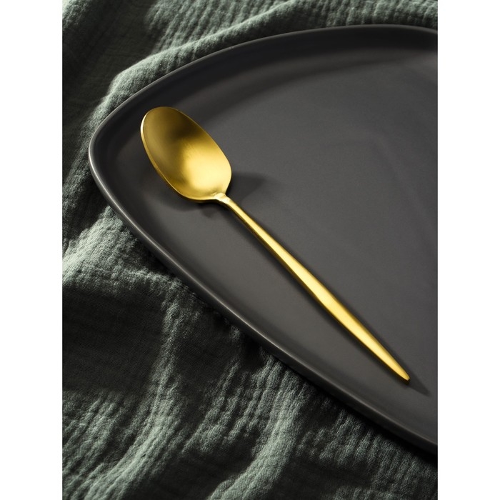Ложка столовая из нержавеющей стали Magistro &laquo;Оску базис&raquo;, длина 19,5 см, цвет золотой