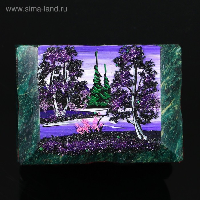 Ларец Ларец "Ночь" 9х6,5х6 см, каменная крошка, змеевик