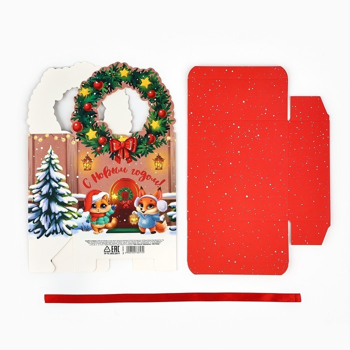 Коробка новогодняя складная «Новогодний домик» 12.3 х 21 х 5.3 см, Новый год Коробка новогодняя складная «Новогодний домик» 12.3 х 21 х 5.3 см, Новый год
