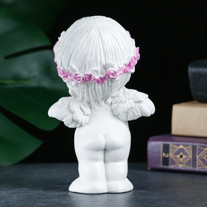 Фигура Фигура "Ангел в венке" перламутр, 14х9х6см