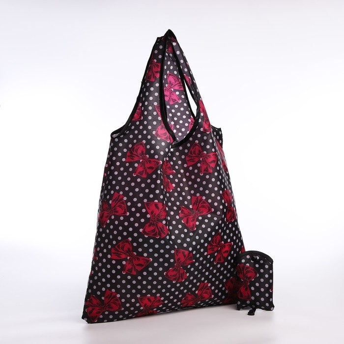 Сумка хозяйственная без застёжки, цвет чёрный/бордовый Сумка хозяйственная без застёжки, цвет чёрный/бордовый