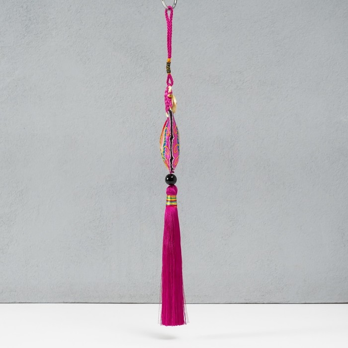 Подвеска текстиль  Подвеска текстиль "Бабочка" ярко-розовая 2х6,5х27 см