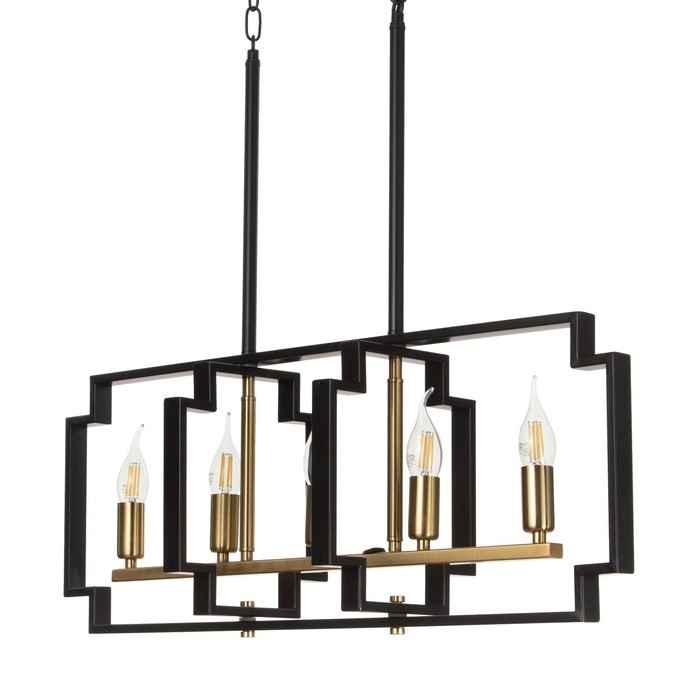 Люстра 2739/5 E14 40Вт черно-золотой 29,5х7,8х25-97 см BayerLux