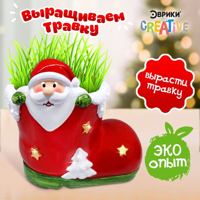 Набор для опытов «Выращиваем травку: Сапожок», с семенами Набор для опытов «Выращиваем травку: Сапожок», с семенами