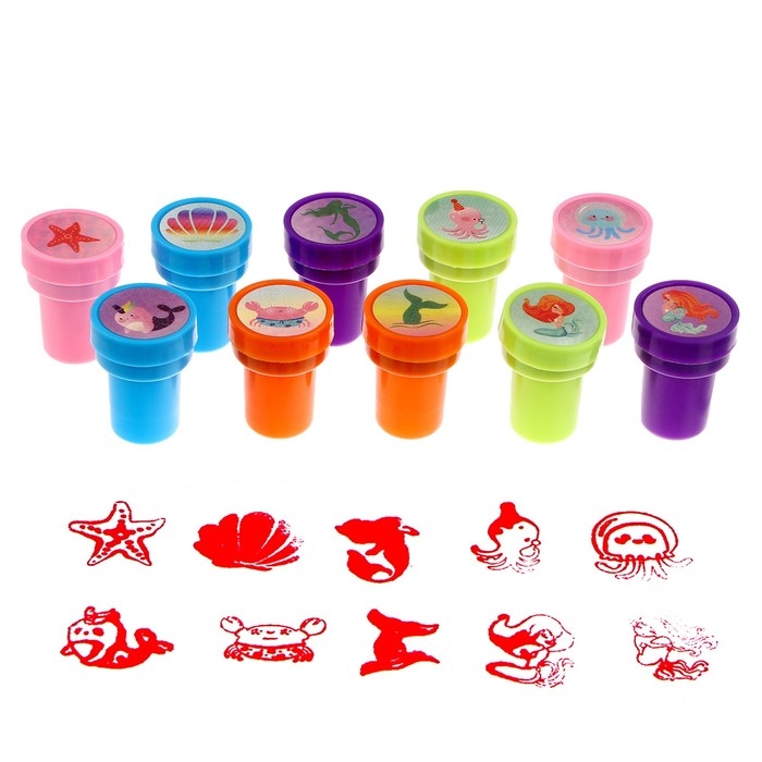 Печать цветная «Подводный мир», набор 10 шт., МИКС