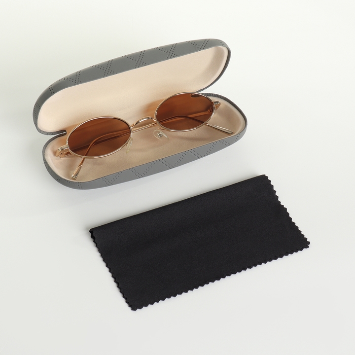 Футляр для очков на хлопушке, длина 16 см, цвет серый Футляр для очков на хлопушке, длина 16 см, цвет серый