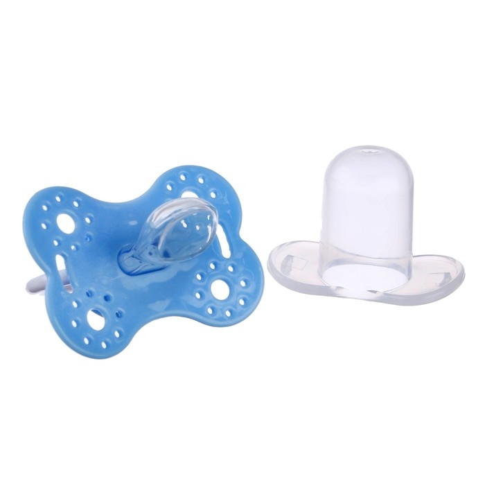 Соска - пустышка силиконовая ортодонтическая «Бабочка», от 0 мес., с колпачком, цвет голубой Соска - пустышка силиконовая ортодонтическая «Бабочка», от 0 мес., с колпачком, цвет голубой