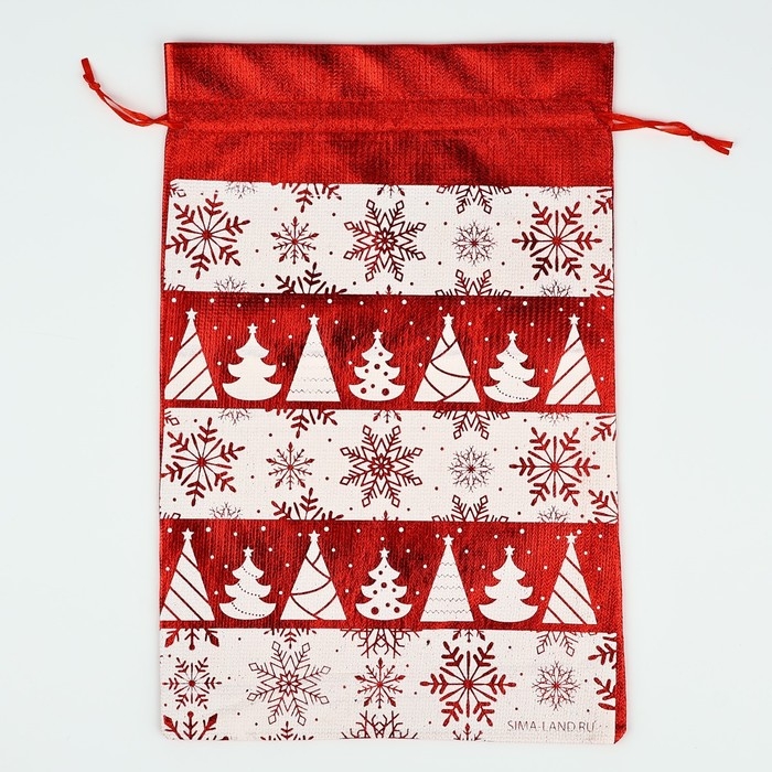Мешочек подарочный парча «Новогодний орнамент», красный, 20 х 30 см, Новый год Мешочек подарочный парча «Новогодний орнамент», красный, 20 х 30 см, Новый год