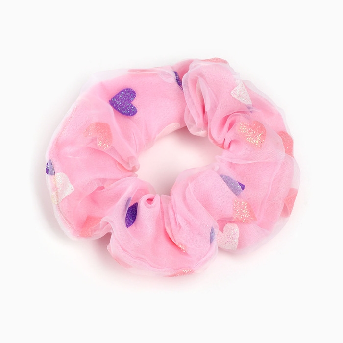 Резинка для волос Резинка для волос "Сердечки", розовая, 11 см, Коты аристократы