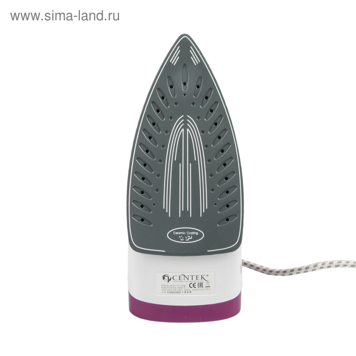 Утюг Centek CT-2348, 1300-1800 Вт, керамическая подошва, 200 мл, фиолетовый