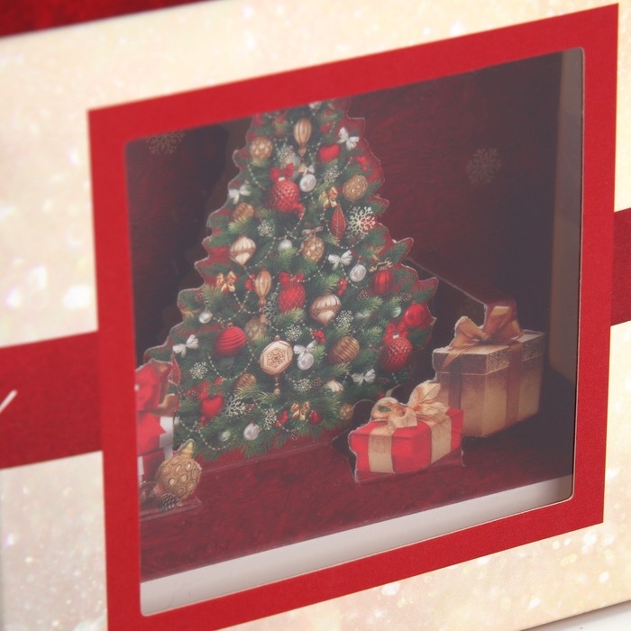 Подарочная коробка новогодняя складная с 3D эффектом «С Новым годом», ёлочка, 11 х 11 х 13 см, Новый год Подарочная коробка новогодняя складная с 3D эффектом «С Новым годом», ёлочка, 11 х 11 х 13 см, Новый год