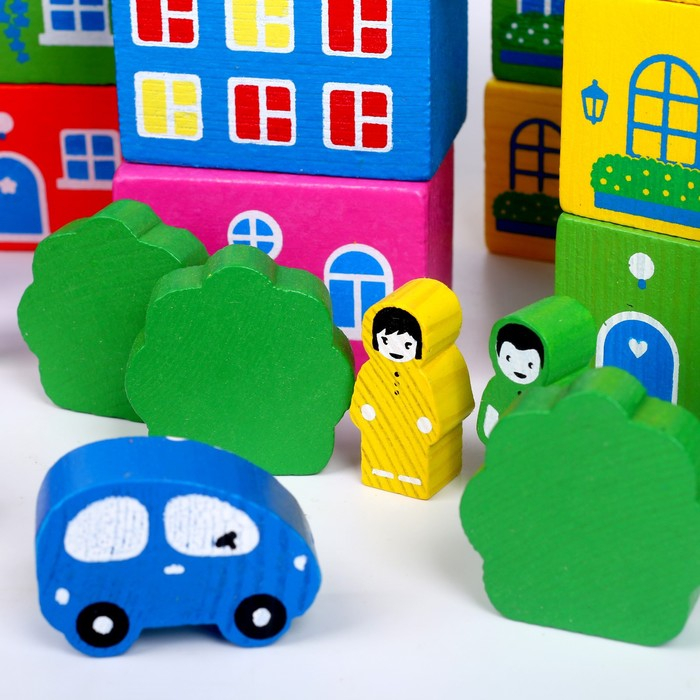 Конструктор «Цветной городок» большой, 41 элемент Конструктор «Цветной городок» большой, 41 элемент