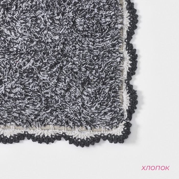 Коврик для дома Доляна «Тэя», 50×80 см, цвет чёрный