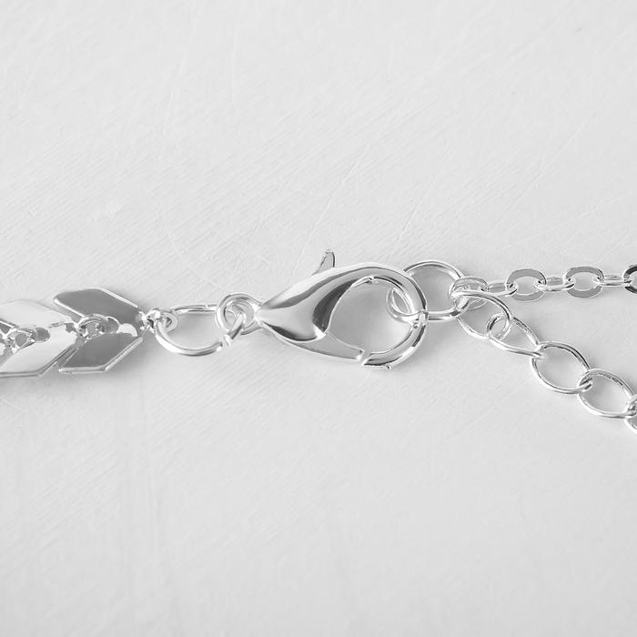 Кулон «Цепочка» листочки и бусинка, цвет белый в серебре, 45 см Кулон «Цепочка» листочки и бусинка, цвет белый в серебре, 45 см