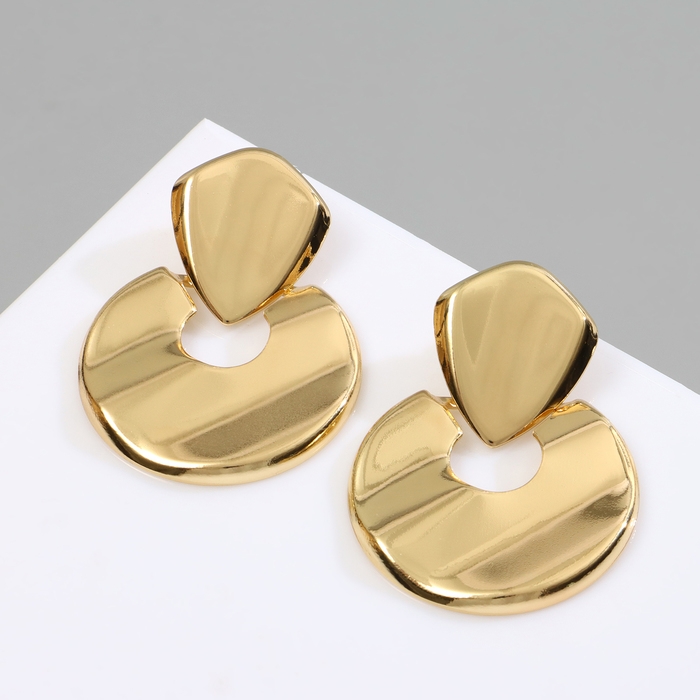 Серьги металл «Геометрия» диск, цвет золото Серьги металл «Геометрия» диск, цвет золото