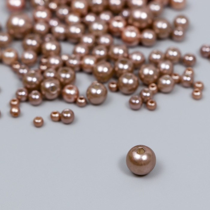 Бусины для творчества пластик Бусины для творчества пластик "Круглые. Миндаль" d=3-8 мм, набор 10 гр