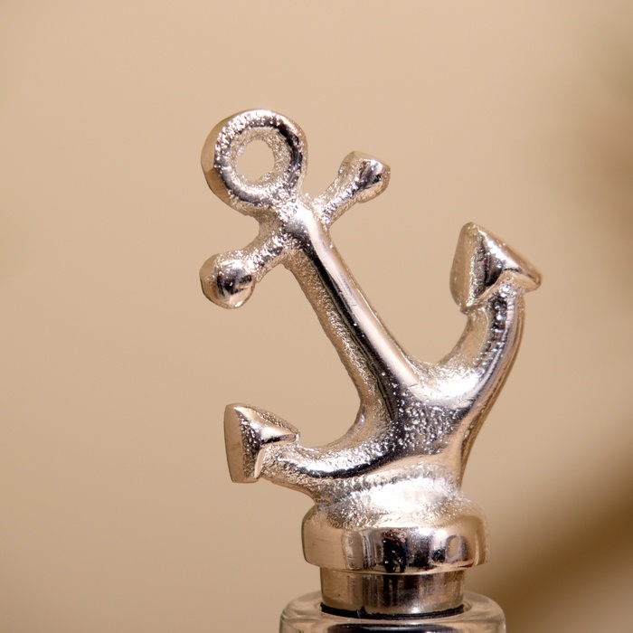 Пробка для бутылки  Пробка для бутылки "Якорь" алюминий 5х2х14 см