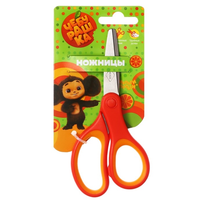 Ножницы детские Мульти-Пульти Ножницы детские Мульти-Пульти "Чебурашка", 13,8см, трай-ми кард, европодвес