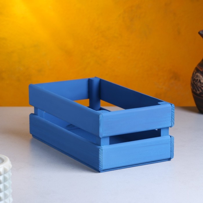 Кашпо деревянное 24.5×13.5×9 см  Кашпо деревянное 24.5×13.5×9 см "Двушка Лайт", двухреечное, синий Дарим Красиво