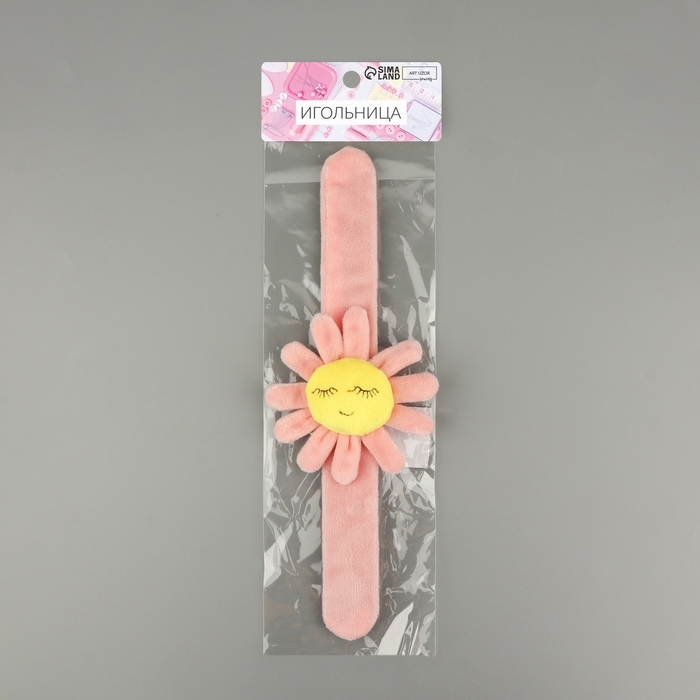 Игольница на браслете «Цветочек», 23 × 8 см, цвет розовый МИКС Игольница на браслете «Цветочек», 23 × 8 см, цвет розовый МИКС