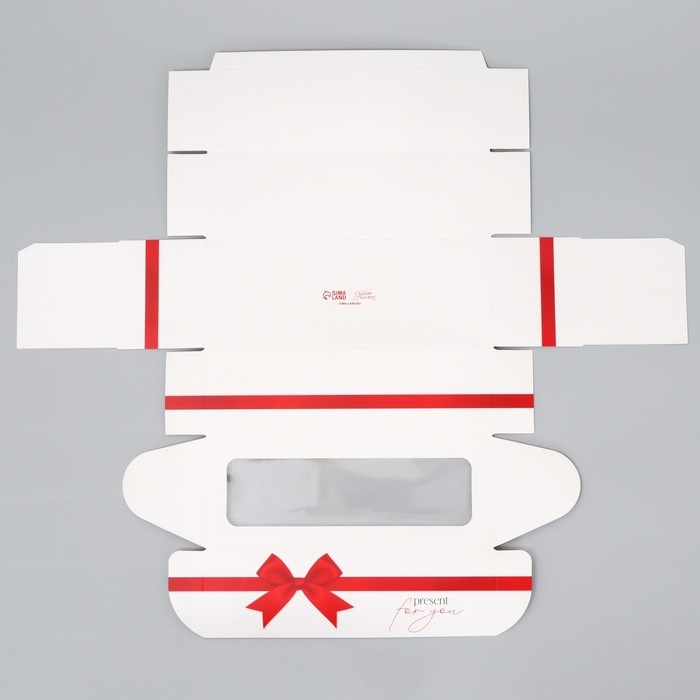 Кондитерская упаковка, коробка для кекса с окном, «Бант», 26 х 10 х 8 см Кондитерская упаковка, коробка для кекса с окном, «Бант», 26 х 10 х 8 см