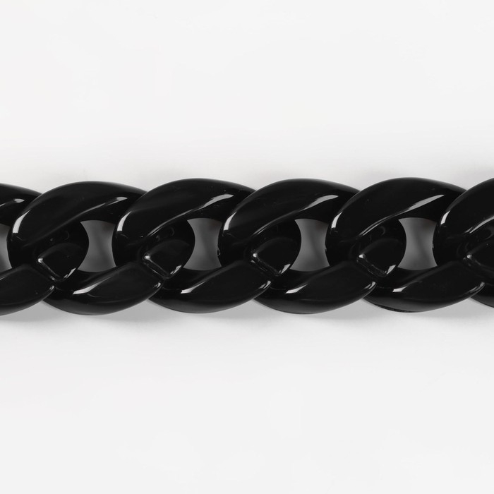 Цепочка для сумки, пластиковая, 17 × 23 мм, 120 см, цвет чёрный Цепочка для сумки, пластиковая, 17 × 23 мм, 120 см, цвет чёрный