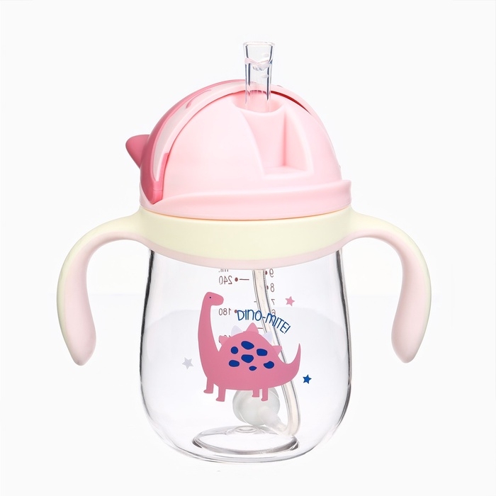 Поильник детский M&B «Котик» с трубочкой, от 9 мес., 280 мл., цвет молочно-розовый Поильник детский M&B «Котик» с трубочкой, от 9 мес., 280 мл., цвет молочно-розовый