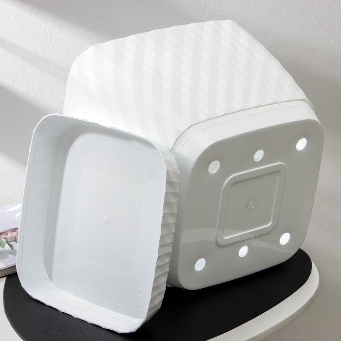 Горшок с поддоном «Классика», 15 л, цвет белый Горшок с поддоном «Классика», 15 л, цвет белый