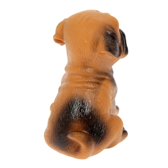 Игрушка пищащая Игрушка пищащая "Маленький друг" для собак, бульдог, 9 см, тёмно-коричневая
