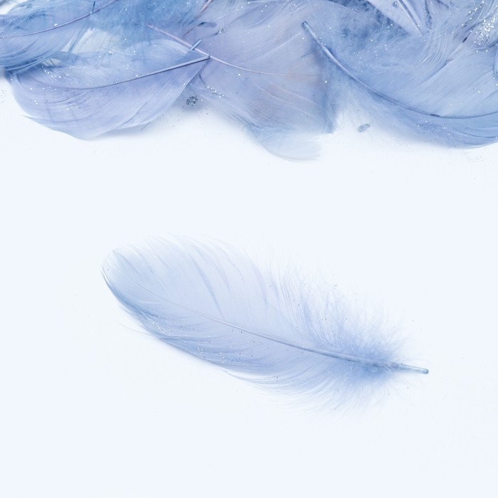 Наполнитель из перьев для шаров и подарков, серебро с глиттером, 10-12см 8 г Наполнитель из перьев для шаров и подарков, серебро с глиттером, 10-12см 8 г