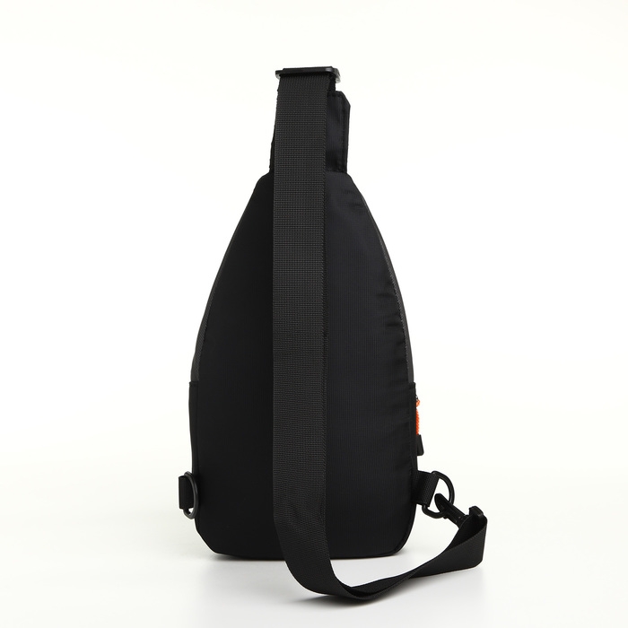 Сумка-слинг на молнии, наружный карман, цвет серый/чёрный Сумка-слинг на молнии, наружный карман, цвет серый/чёрный