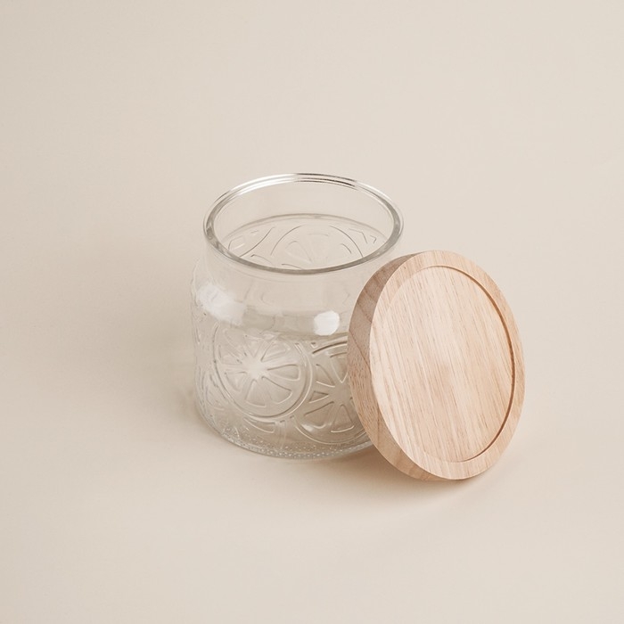 Банка стеклянная для хранения сыпучих продуктов SL Home «Валенсия», 1 л, 12×11,5 см, с деревянной крышкой Банка стеклянная для хранения сыпучих продуктов SL Home «Валенсия», 1 л, 12×11,5 см, с деревянной крышкой