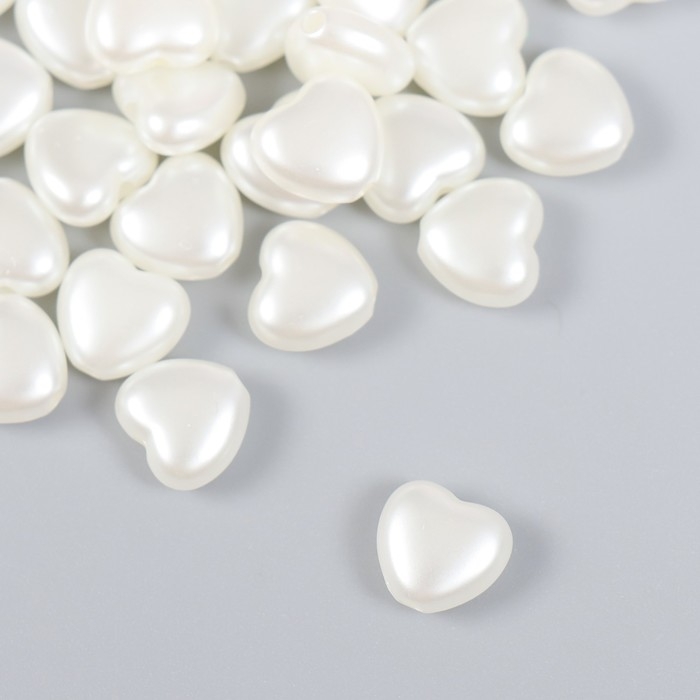 Набор бусин для творчества пластик Набор бусин для творчества пластик "Жемчужное сердце" набор 35 шт 1х1 см