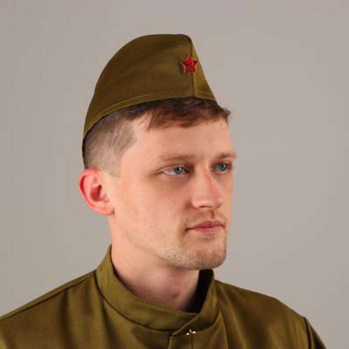 Пилотка военного для взрослых, простая, набор 5 шт. Пилотка военного для взрослых, простая, набор 5 шт.