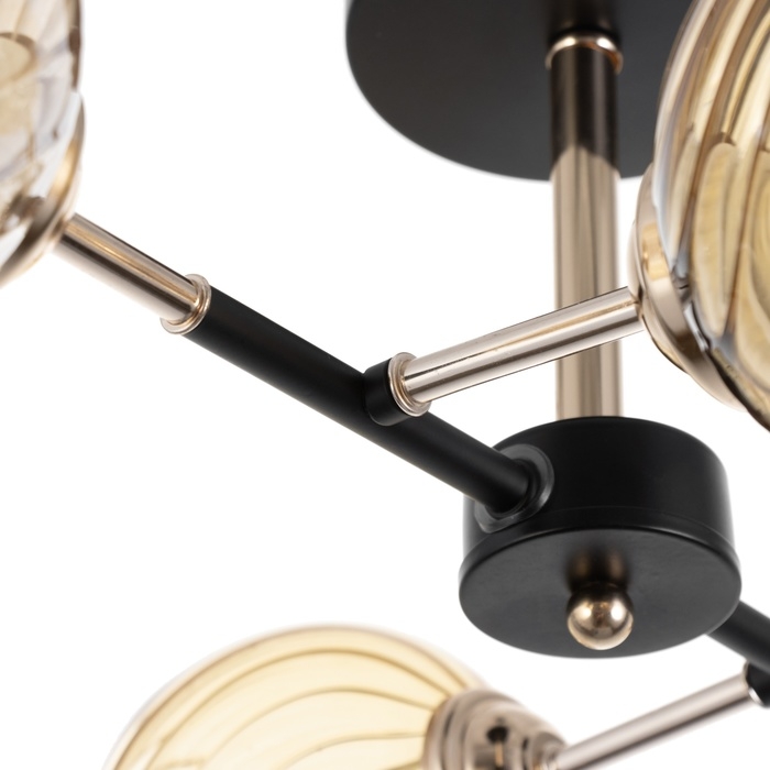 Люстра  Люстра "Сендер" 4хЕ27 40Вт черно-золотой 52х36х27 см