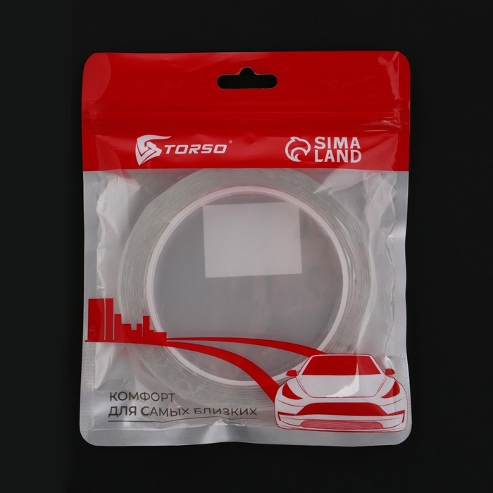 Клейкая нано лента TORSO, прозрачная, двусторонняя, акриловая 15 мм х 3 м Клейкая нано лента TORSO, прозрачная, двусторонняя, акриловая 15 мм х 3 м