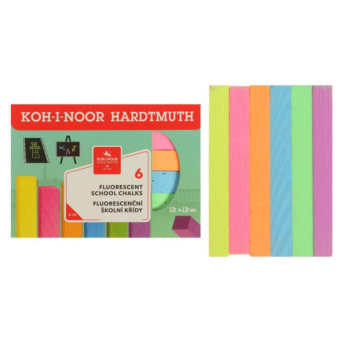 Мелки цветные 6 штук Koh-I-Noor 1125, прямоугольные, флуоресцентные Мелки цветные 6 штук Koh-I-Noor 1125, прямоугольные, флуоресцентные