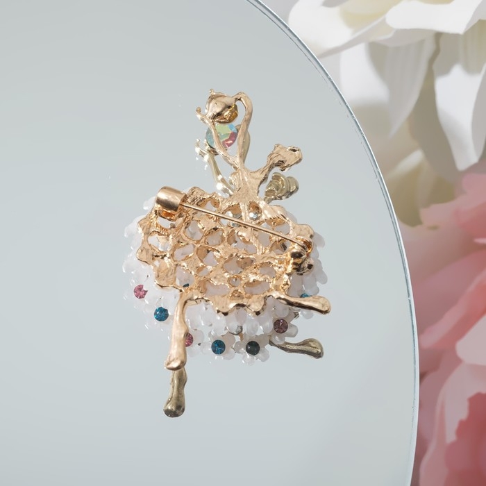 Брошь «Балерина» женственность, цветная в золоте Брошь «Балерина» женственность, цветная в золоте