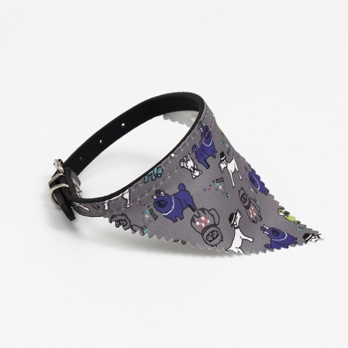 Ошейник с косынкой Ошейник с косынкой "Яркая жизнь", 32 х 1 см, серый