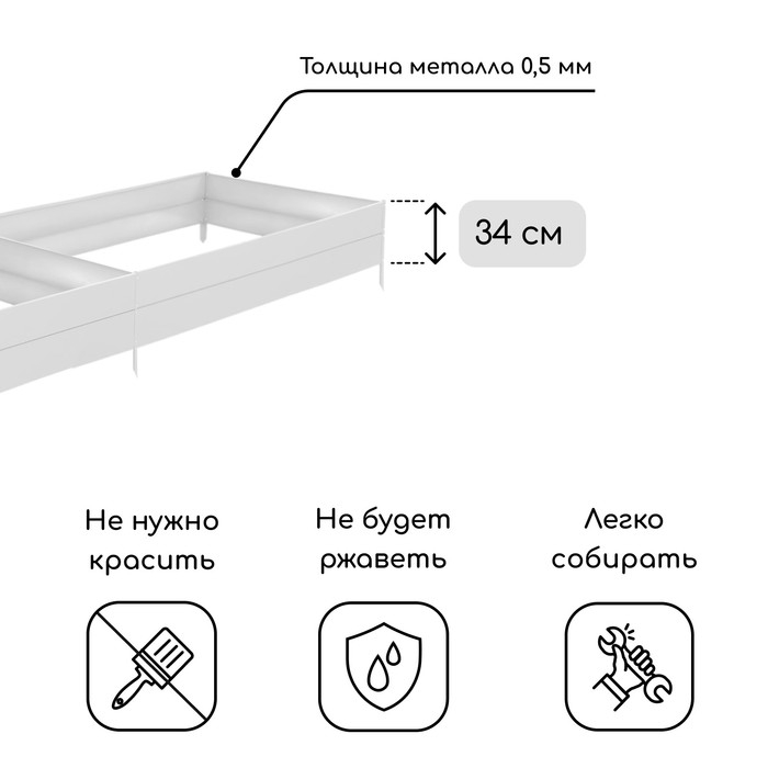 Грядка оцинкованная, 390 × 100 × 34 см, Greengo Грядка оцинкованная, 390 × 100 × 34 см, Greengo