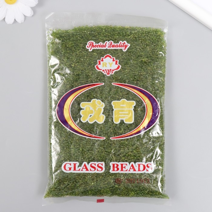 Бисер стекло 12/0  Бисер стекло 12/0 "Салат" прозрачный 450 гр МИКС