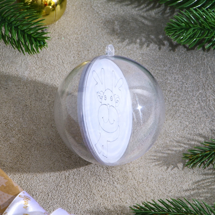 Ёлочное украшение под раскраску «Олень» размер: 8 см; 2 шт., кисть Ёлочное украшение под раскраску «Олень» размер: 8 см; 2 шт., кисть