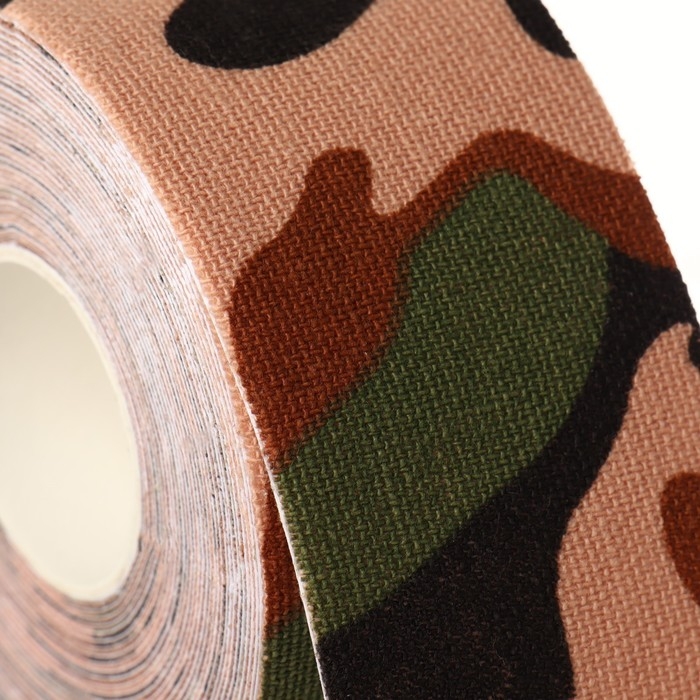 Кинезио - тейп, 3,8 см × 5 м, цвет камуфляж Кинезио - тейп, 3,8 см × 5 м, цвет камуфляж
