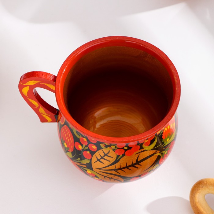 Кружка &laquo;Соковая&raquo;, 9&times;9 см, хохлома, микс