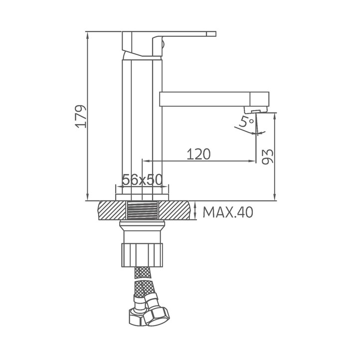 Смеситель для раковины Accoona A9622F, 1-рычажный, силумин, картридж 35мм, h=18см, черный Смеситель для раковины Accoona A9622F, 1-рычажный, силумин, картридж 35мм, h=18см, черный