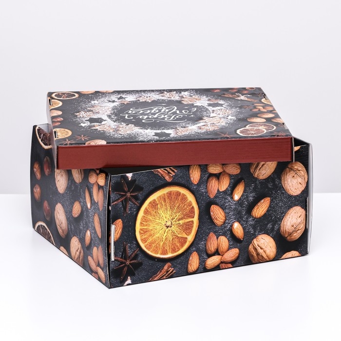 Новый год. Подарочная коробка складная, новогодняя Новый год. Подарочная коробка складная, новогодняя "Рождественское настроение", 31,2 х 25,6 х 16,1 см.