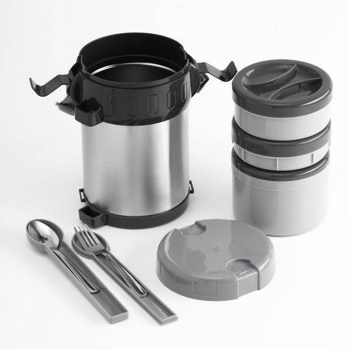Термос для еды, 2 л + вилка, ложка, сохраняет тепло 8 ч, 22 х 13.5 х 15.5 см Термос для еды, 2 л + вилка, ложка, сохраняет тепло 8 ч, 22 х 13.5 х 15.5 см